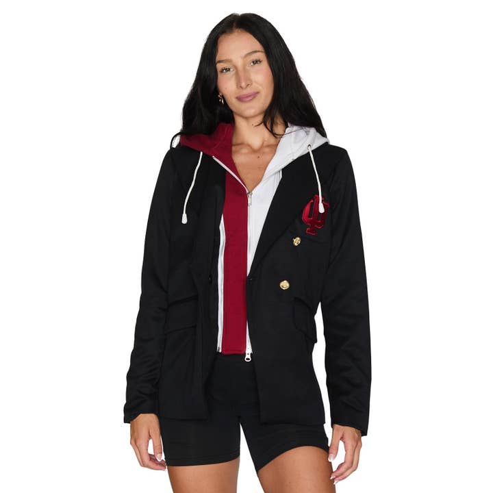 Indiana Hoosiers Hooded Blazer Jacket for wholesale by Lojo Collegiate Apparel