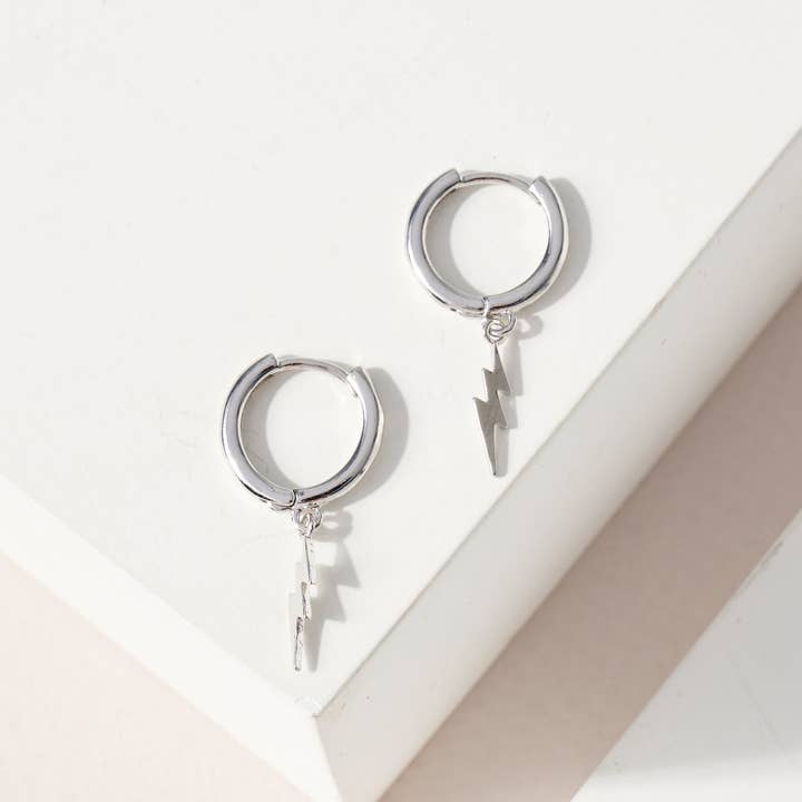 Verita Lane - Wholesale Huggie Earrings - Lightning Bolt Huggie Earrings Gold Hypoallergenic Jewelry G4