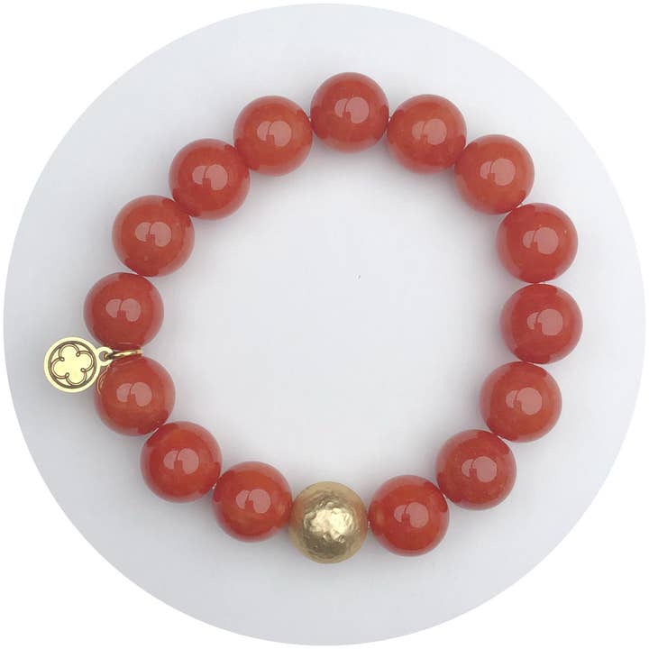 Fire Jade con dettagli in oro martellato per la vendita all'ingrosso da parte di Oriana Lamarca Designs