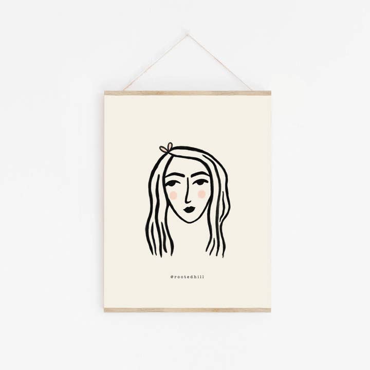 Lady Art Print for wholesale by Rooted Hill