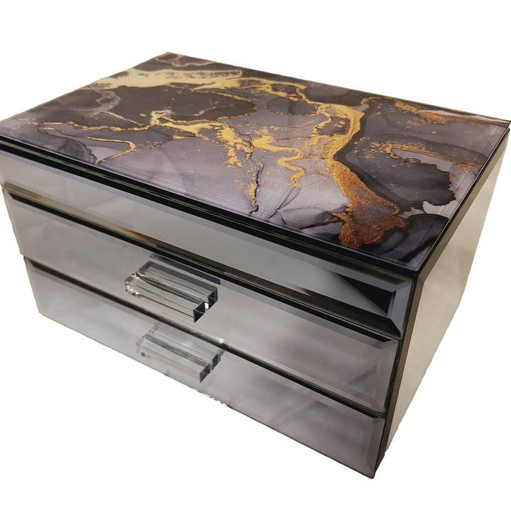 Caja de joyería de vidrio oro fundido 3052 para venta al por mayor de Mele and Co UK/ EU