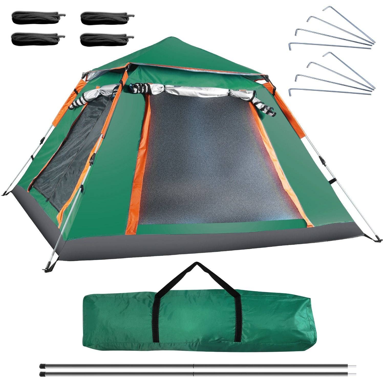 Hard Rock Health Stores - Wholesale Tent - 4-5 Person Camping Tent Outdoor Foldable Waterproof Tent with 2 Mosquito Nets Windows Carrying Bag for Hiking Climbing Adventure Fishing6