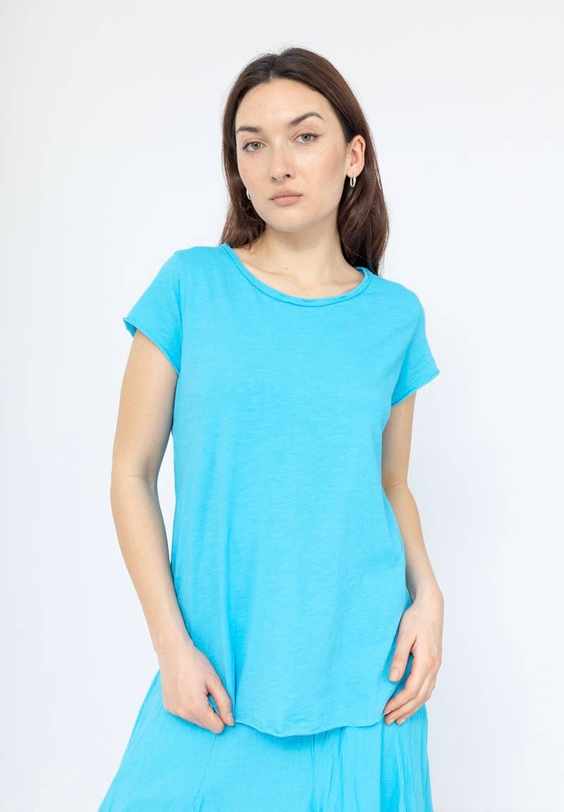 LINEN & COTTON HOUSE – Engroshandel T-shirt – til kvinder – Bomuld t-shirt med rund hals, basis 811724