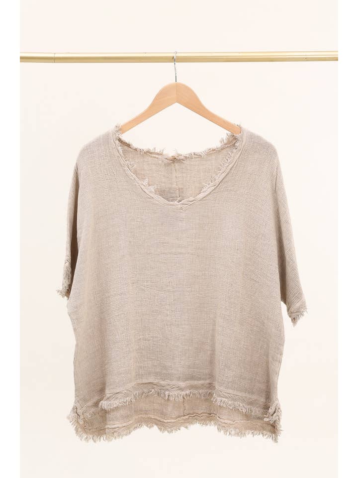 LÉA & LUC - Wholesale Blouse – Women’s - Plain blouse in 50% Linen and 50% Cotton REF. 98282