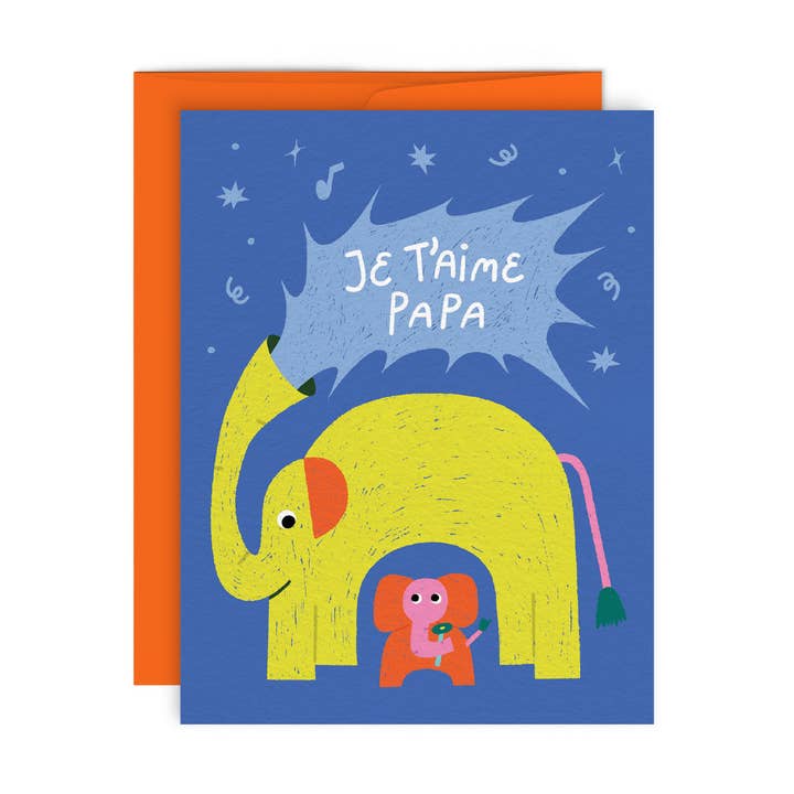JE T’AIME PAPA – Greeting Card for wholesale by Paperole