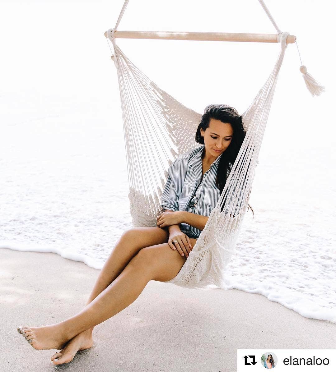 Mission Hammocks - Vente Hamac - Chaise hamac suspendue en macramé, style bohème chic6