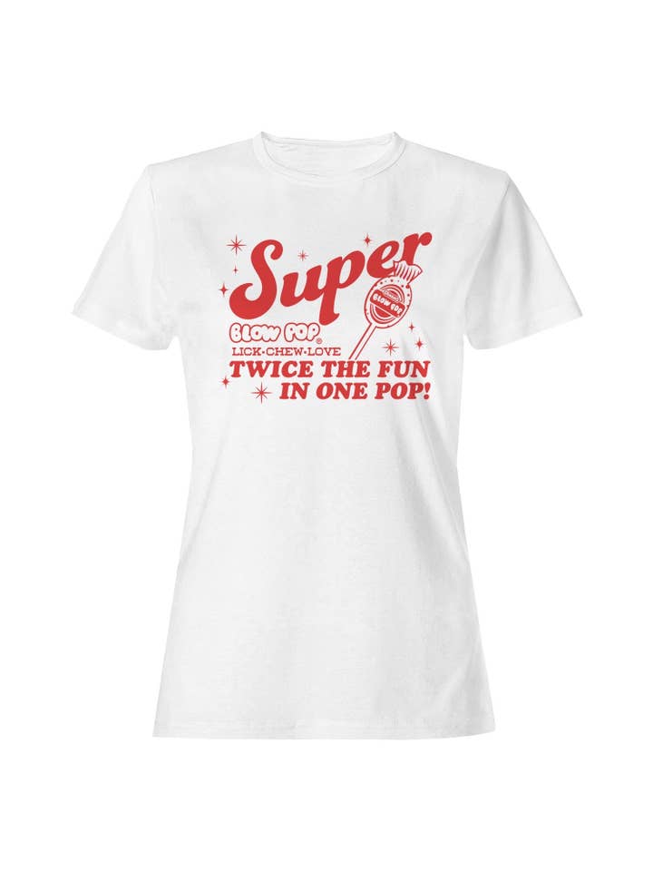 Snack Tees - Wholesale Screen Printed T-Shirt - Women's - Officially Licensed Blow Pop Super Blow Pop Candy Women's T-shirt3