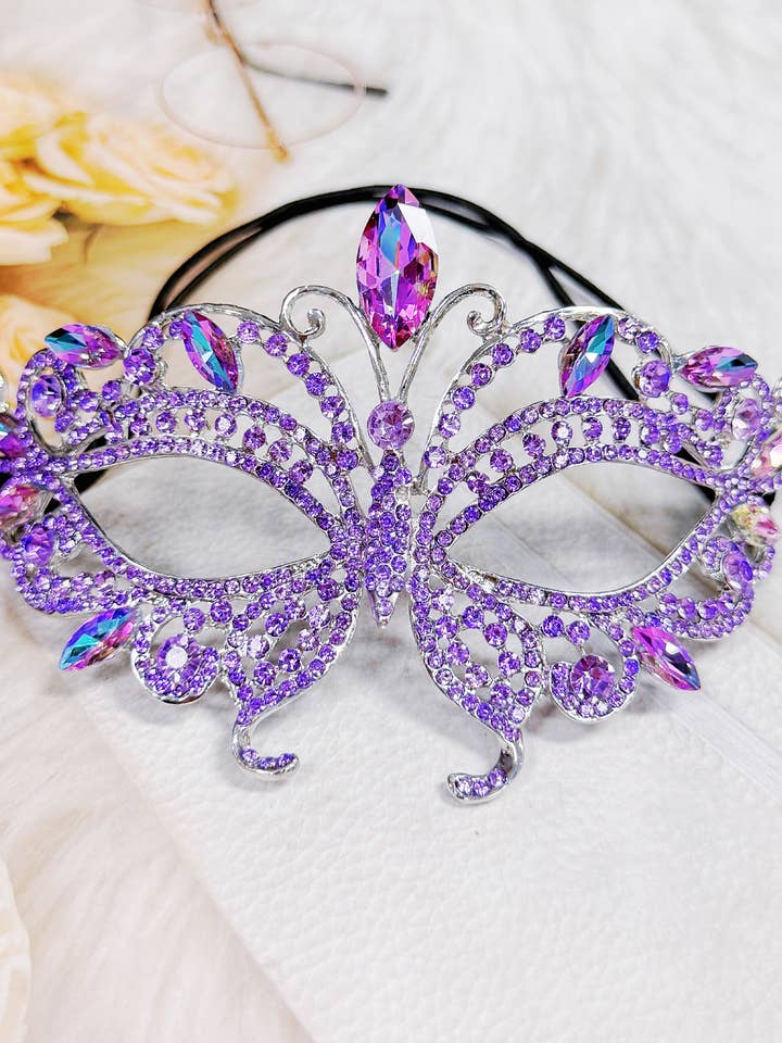 Happy Dream Gifts - Wholesale Costume - Women's - Purple Masquerade Ball Mask, Theatrical Mask, Silver Mask2