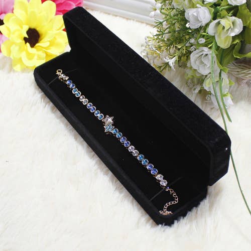 Zakka - Wholesale Jewellery box/organiser - Velvet Jewelry Box Black Ring Pendant Necklace Earrings1