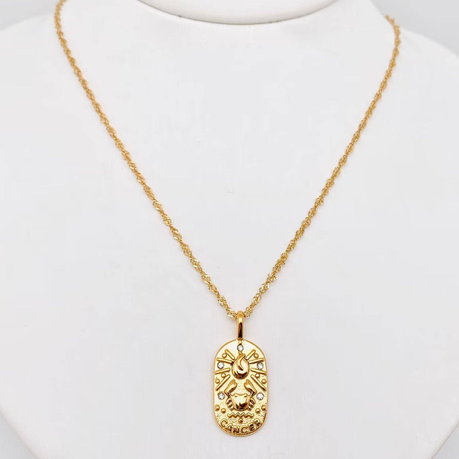 Mio Queena - Wholesale Pendant/Charm Necklace - Zodiac Design 18K Gold Plated 12 Constellation Necklace -FGS1