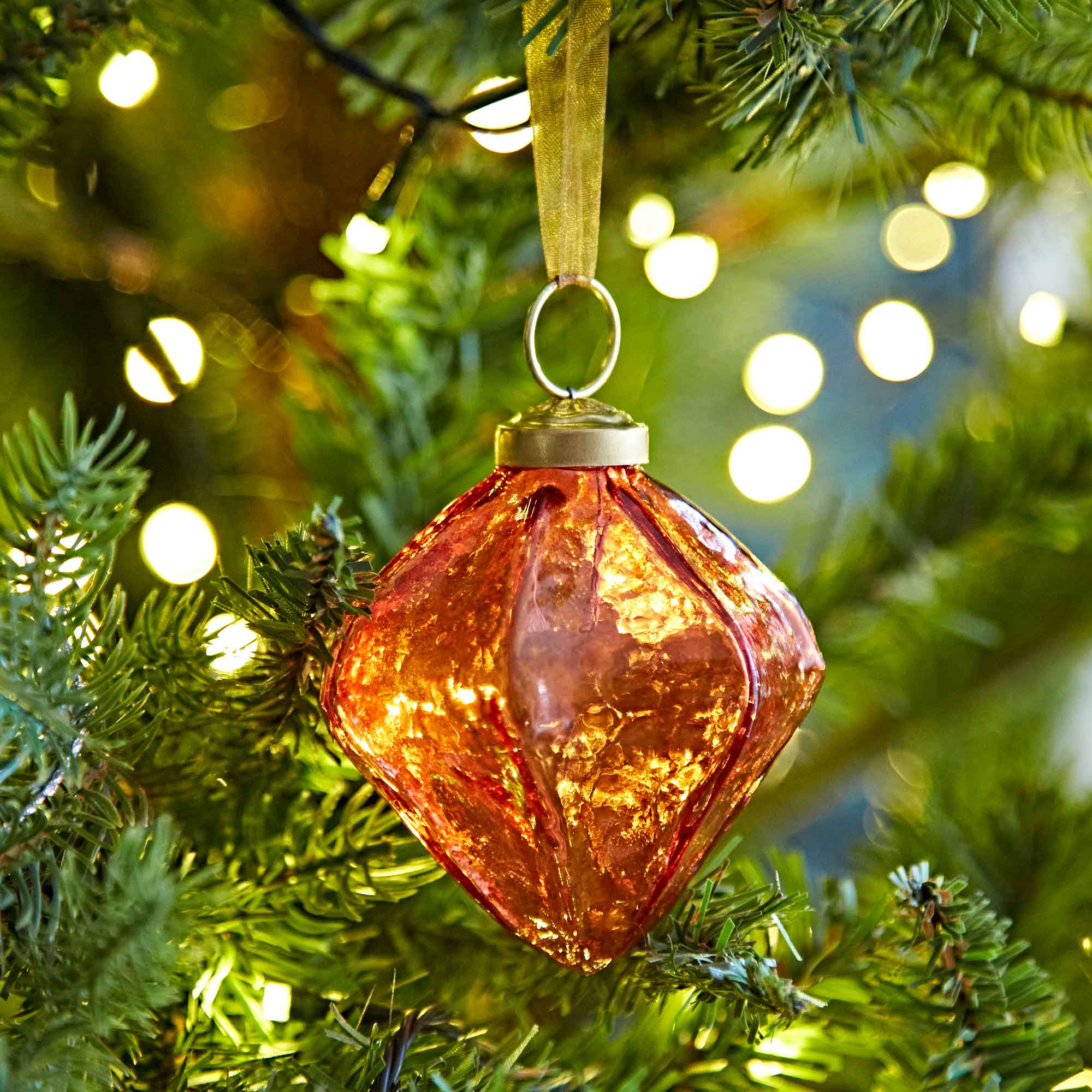 The Paper High Gift Company Limited - Wholesale Ornament Set - Coloured Recycled Glass Diamond Baubles - Handmade8