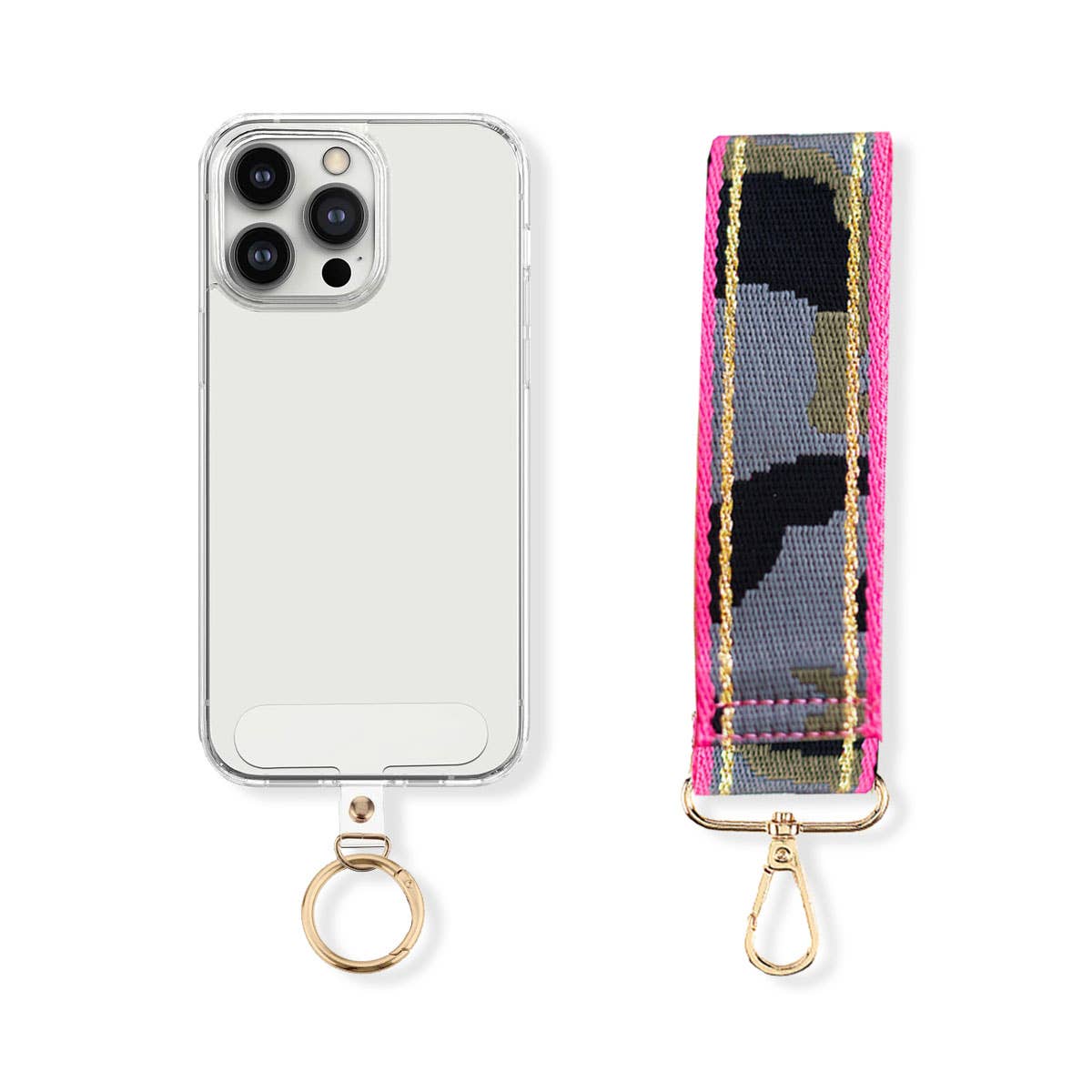 Viv&Lou - Wholesale Phonecase Strap - Camo Hot Pink on the Go Phone Wristlet1
