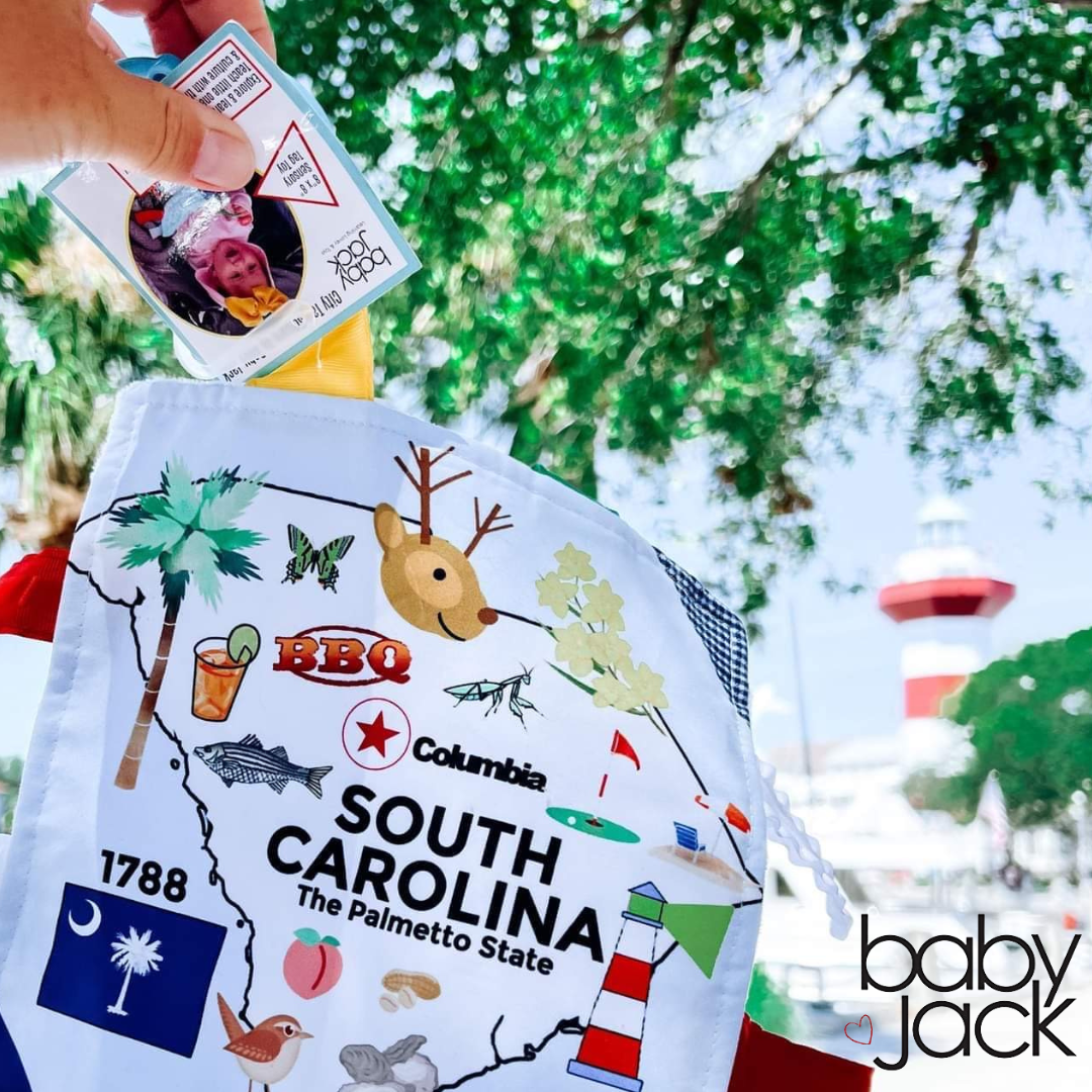 Baby Jack and Company - Wholesale Crinkle Tag Toy - Baby - Massachusetts State Baby Learning Crinkle Square 8"x 8" Toy8