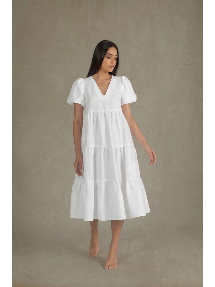 LUXMII - Wholesale Dress – Women's - Siréne Midi Dress White1