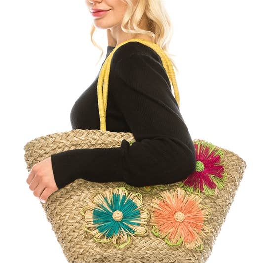 Große Strandtasche mit Blumen für den Großhandel von DNMC