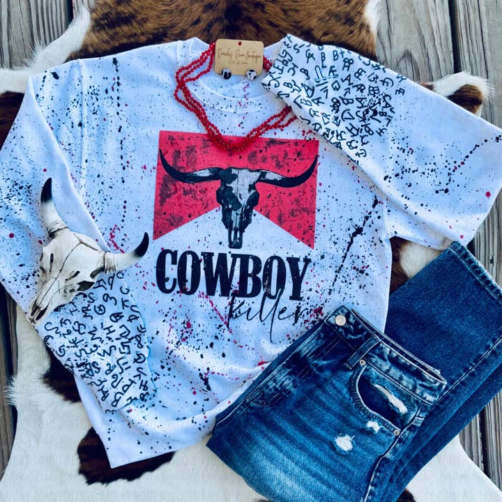 Distressed Cattle Cowboy Killer Western Sweatshirt for wholesale by Ranchy Roan Boutique