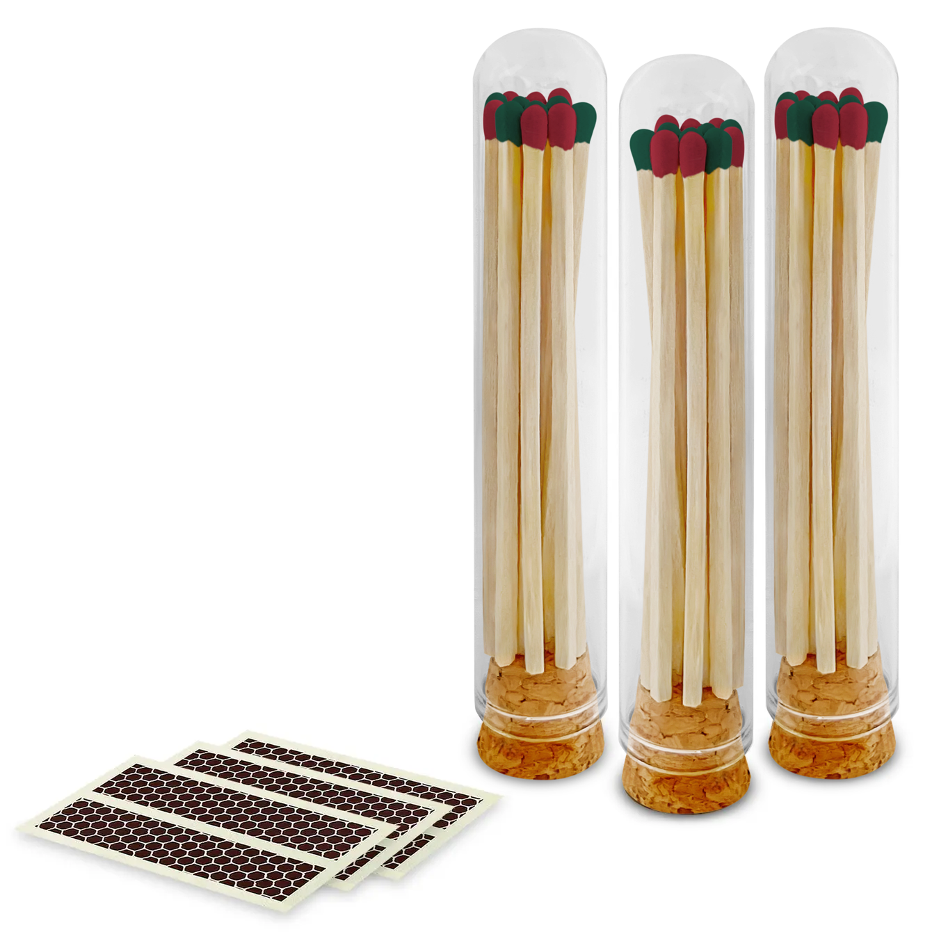 Thankful Greetings - Vente Allumettes - Allumettes de sécurité 10 cm + mini cloche en verre - Couleurs au choix + Grattoirs23