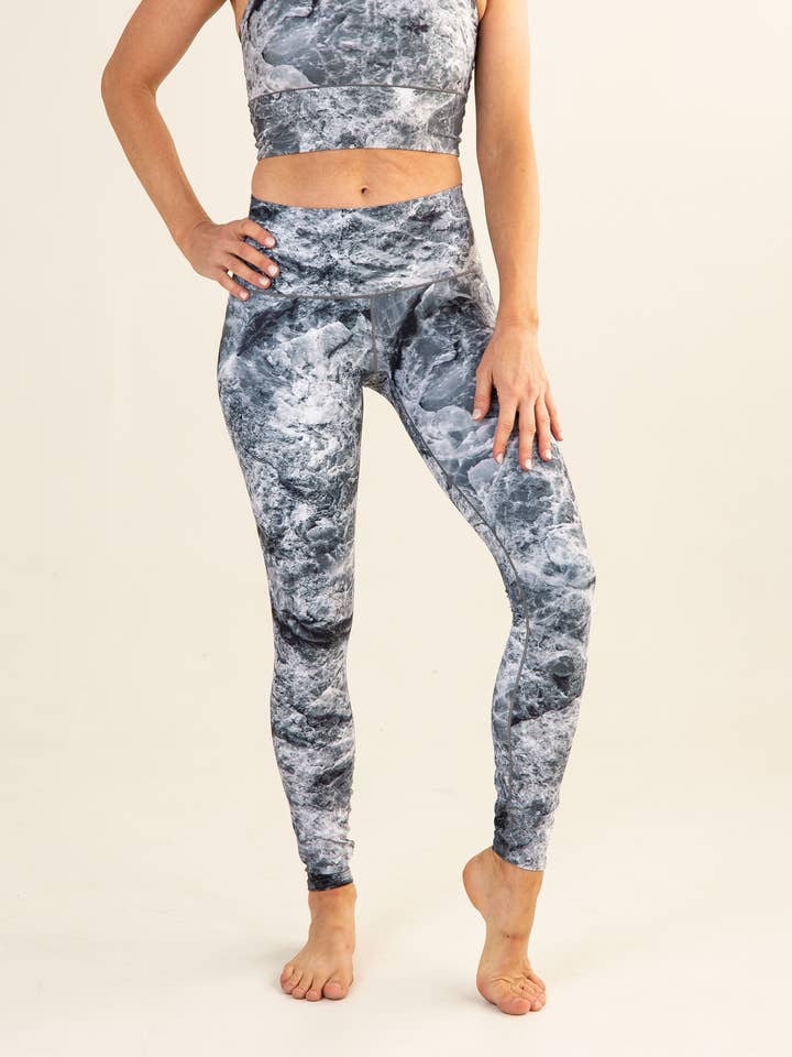 Graue Marmor-Yogahose für den Großhandel von Colorado Threads