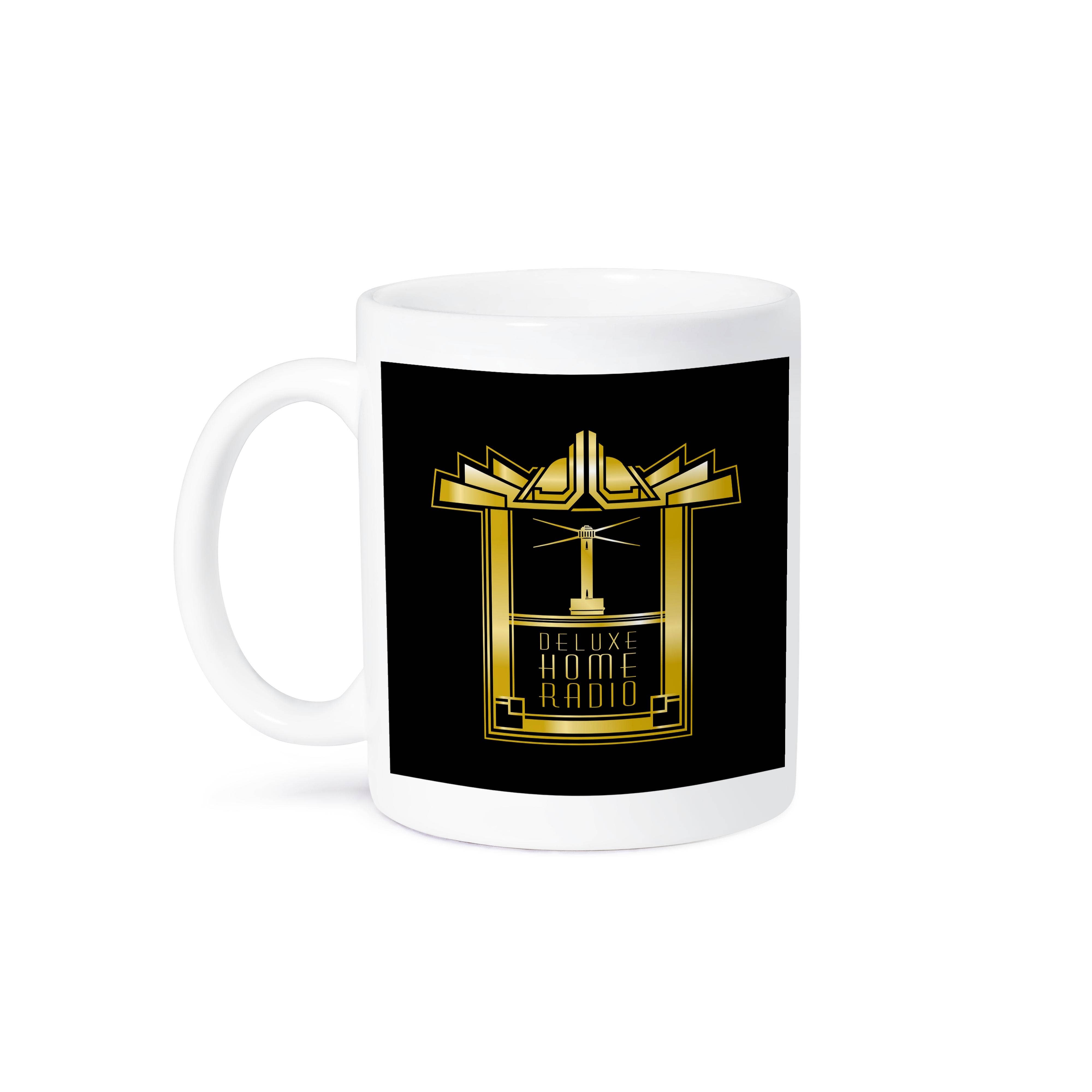 3dRose - Wholesale Coffee Mug - 3dRose, Art Deco Design- Retro Deluxe Home Radio in Gold Effect, Mug8