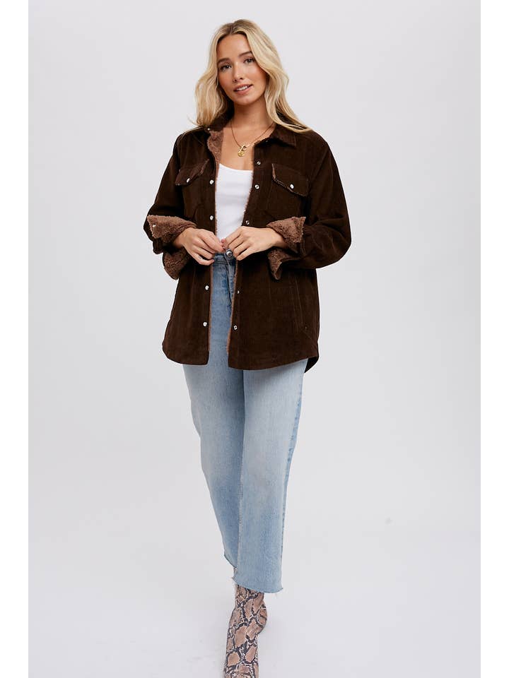 Bluivy - Wholesale Jacket - Women's - CORDUROY SHERPA-LINED JACKET36