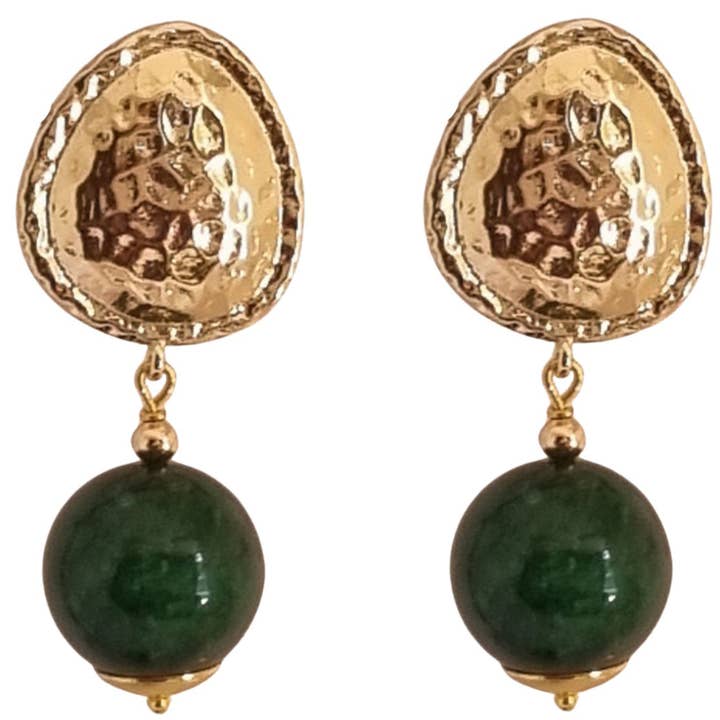 PearlGem Designs - Wholesale Dangle earrings - Emily Gold or Platium plated Gemstone Stud Earrings1