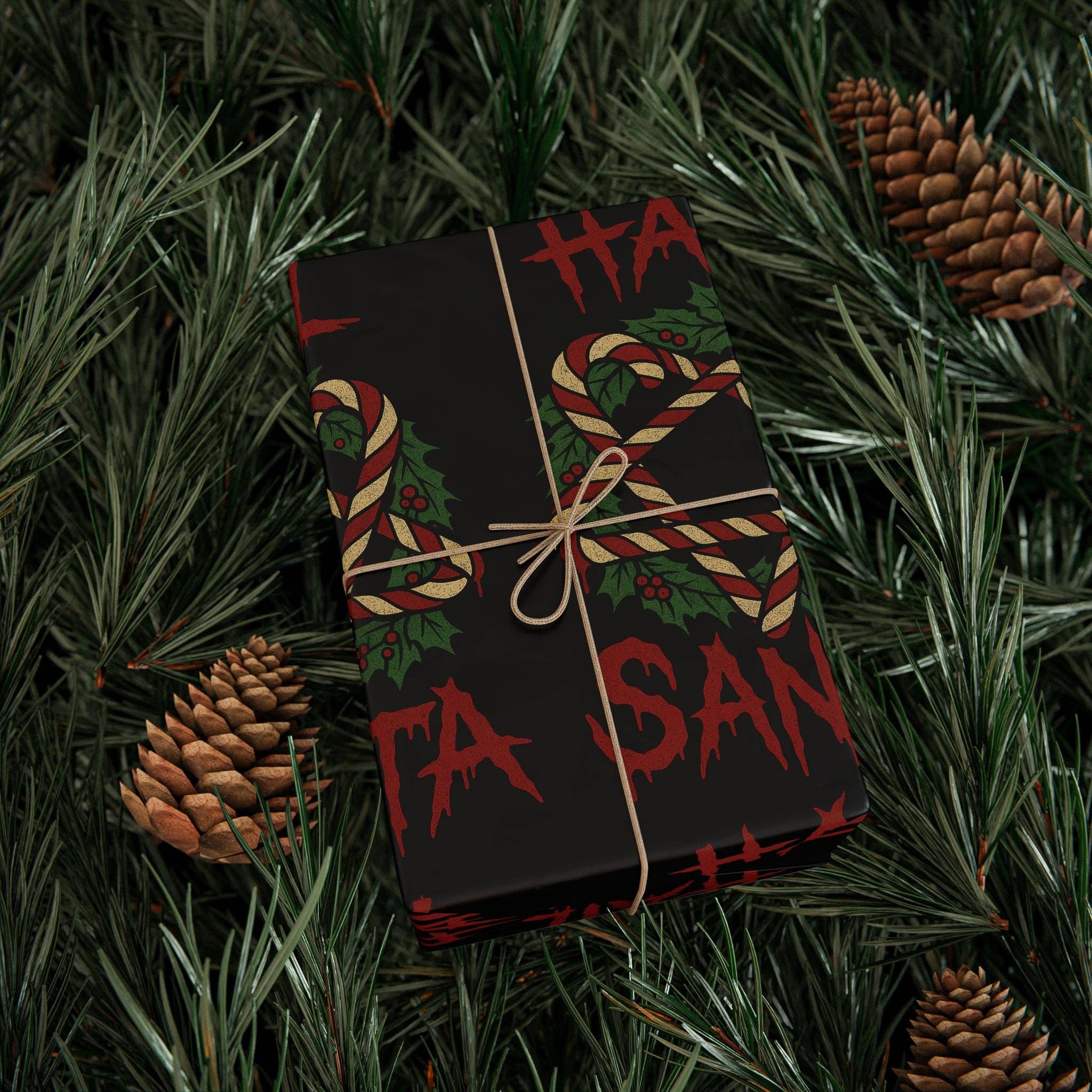 Goth Cloth Co. - Wholesale Flat Wrap - Hail Santa Gift Wrap5