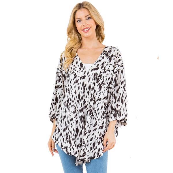 The Magic Scarf Company - Wholesale Poncho - Women's - 3779 - V-Neck Poncho with Sleeves3
