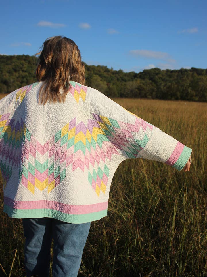 Quilt Coat - Pastel Lone Star for wholesale by Reclaim Creative