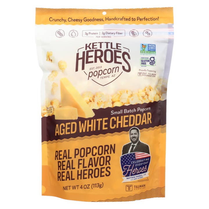 Kettle Heroes Artisan Popcorn - Wholesale Popcorn - Aged White Cheddar Popcorn