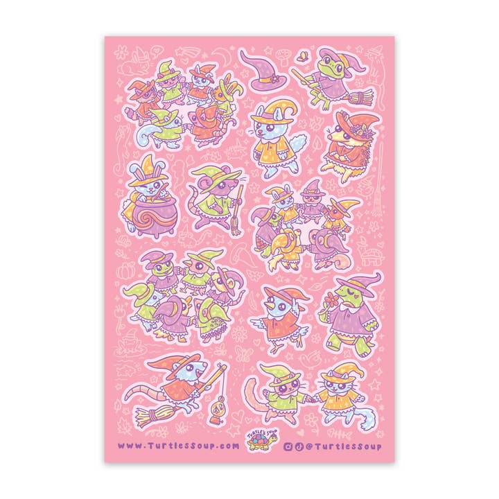 Häxiga Varelsekoven | Halloween Glitter Klistermärksark för wholesale av Turtle's Soup