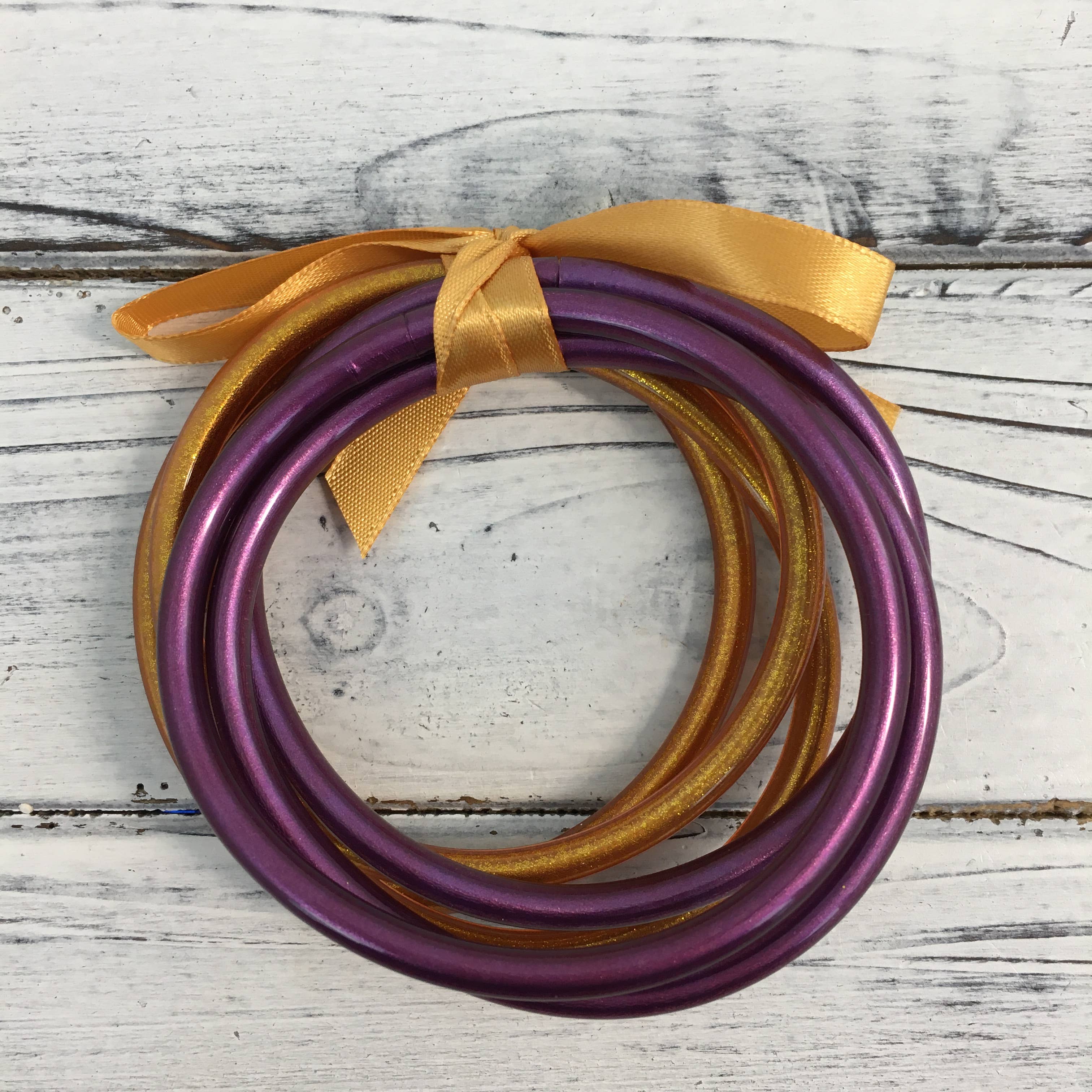 SongLily - Wholesale Jewelry Set - Purple and gold bangle bracelet set1