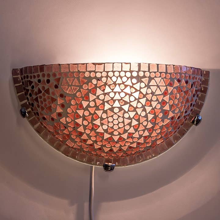 Wall lamp mosaic half moon for wholesale by Orientals