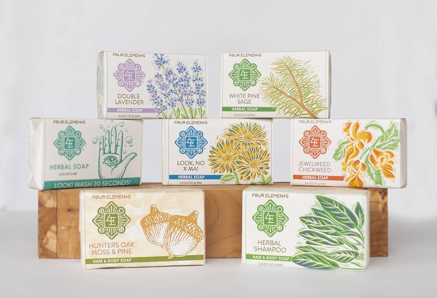 Four Elements Organic Herbals - Wholesale Bar Soap - Jewelweed Chickweed Soap - 3.8 oz5