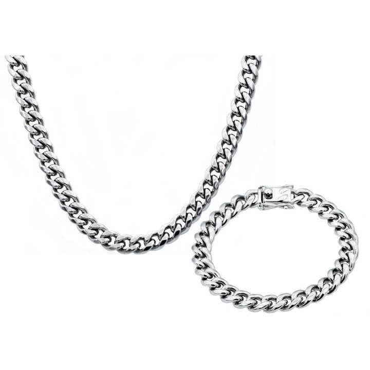 Mens 10mm Cuban Link Chain With Box Claps Set for wholesale by Blackjack Mens Jewelry