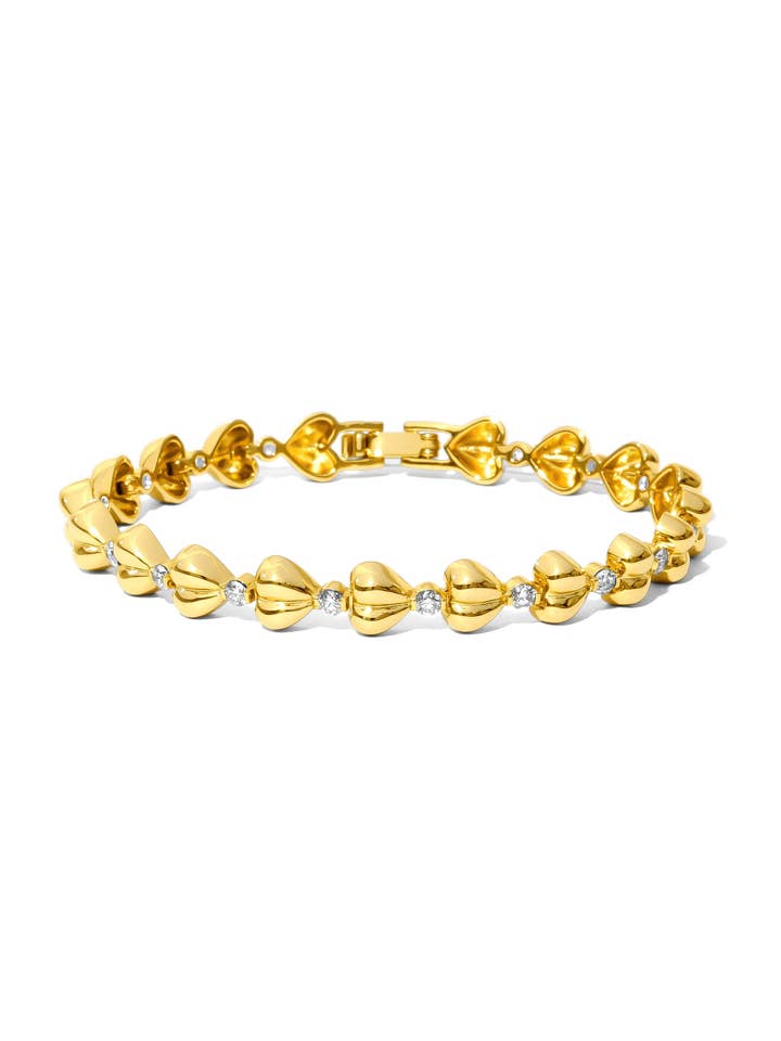 Hearts of Gold Diamond Tennis Bracelet for wholesale by ZAXIE by Stefanie Taylor