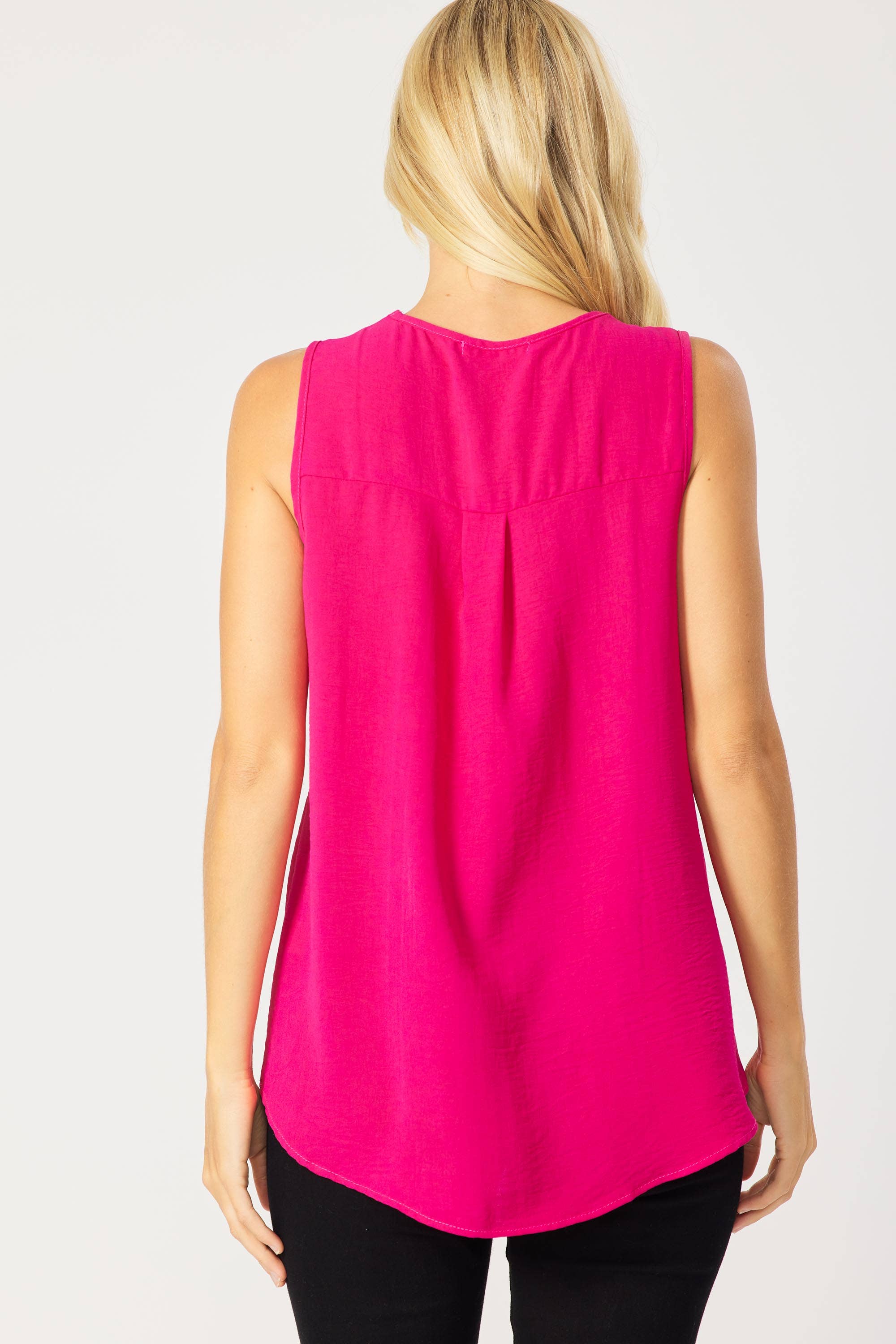 FSL Apparel - Wholesale Blouse - Women's - ST1560 - SOLID WOVEN V-NECK WORK WEAR CASUAL TOP36