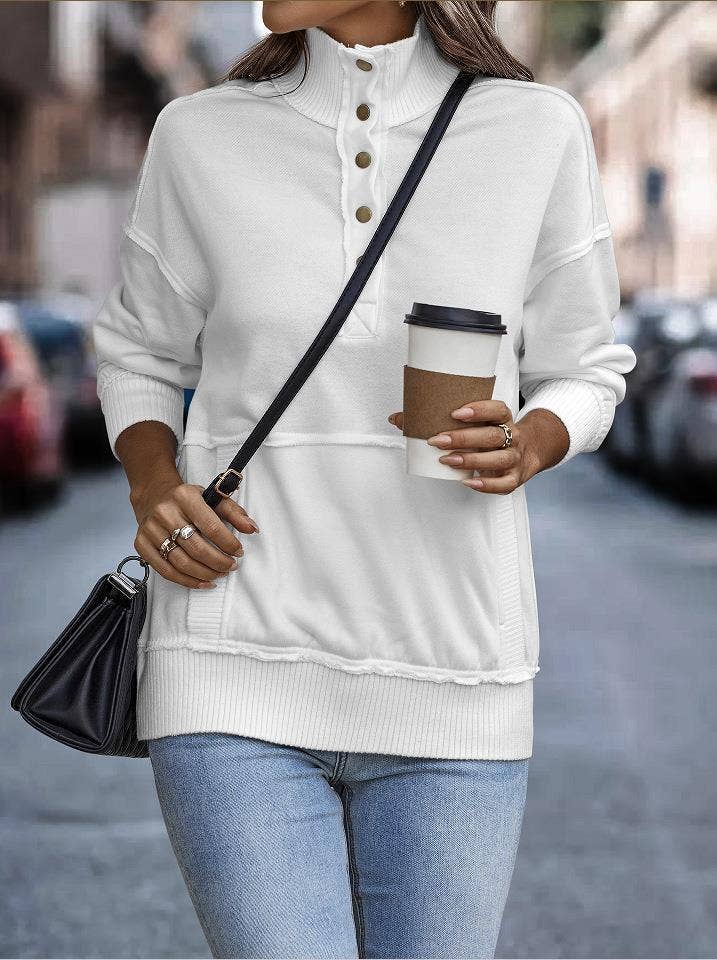 eLook - Wholesale Sweatshirt - Women's - SZ1-SW9112 Exposed Seam Henley Snap Sweatshirt22