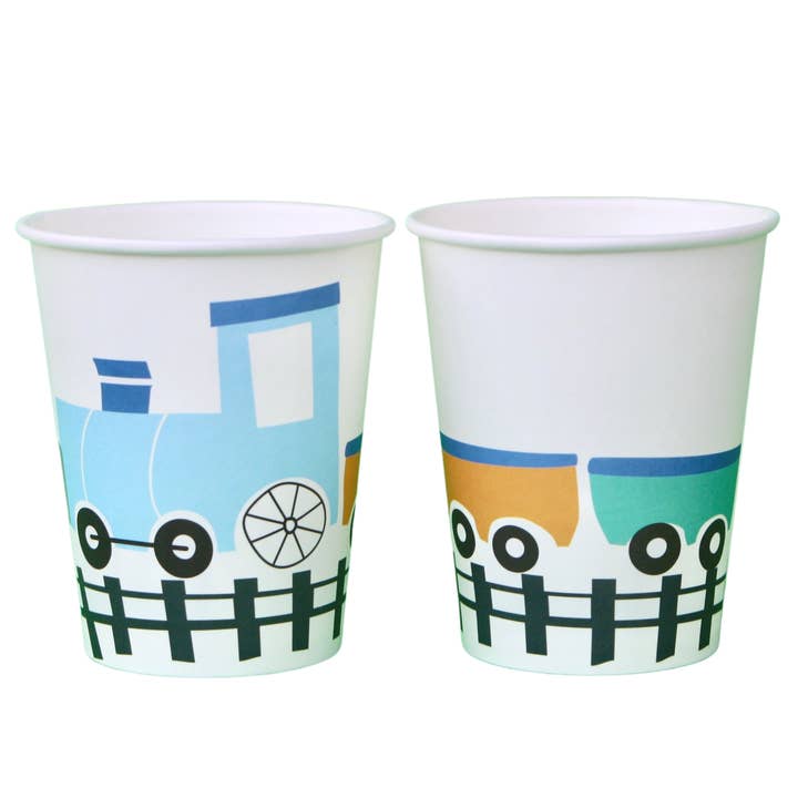 Steam Train Cups (Set of 8) for wholesale by Cherrysh Party - the new name for Pooka Party