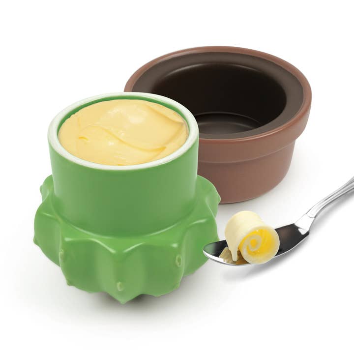 Fred & Friends - Wholesale Butter Dish - HOUSE PLANT - Ceramic Cactus Butter Storage1