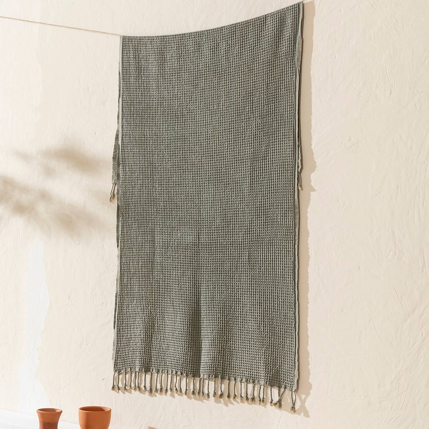 Kikoya – wholesale Beach towel – Stonewashed Waffle Beach Towel Turkish Hamam Fouta Vintage5