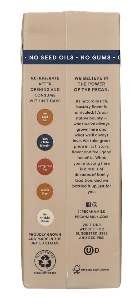 Pecana - Vente Boisson végétale - Lait de pacane biologique original non sucré4