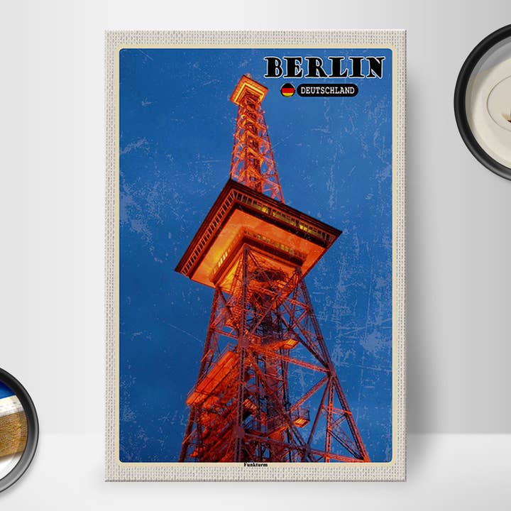 Femer – Engroshandel Skilt – Berlin Radiotårn Tyskland 20x30cm Træskilt