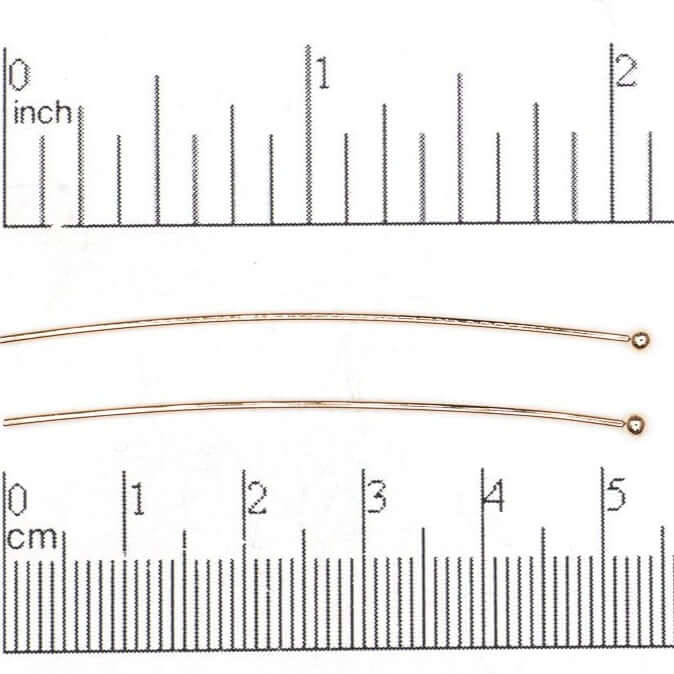 Continental Beads - Wholesale Craft Supplies - 2 Inch Head Pin with 2mm Ball made from Brass available in Multiple Finishes sold Individually - H/P2mm10