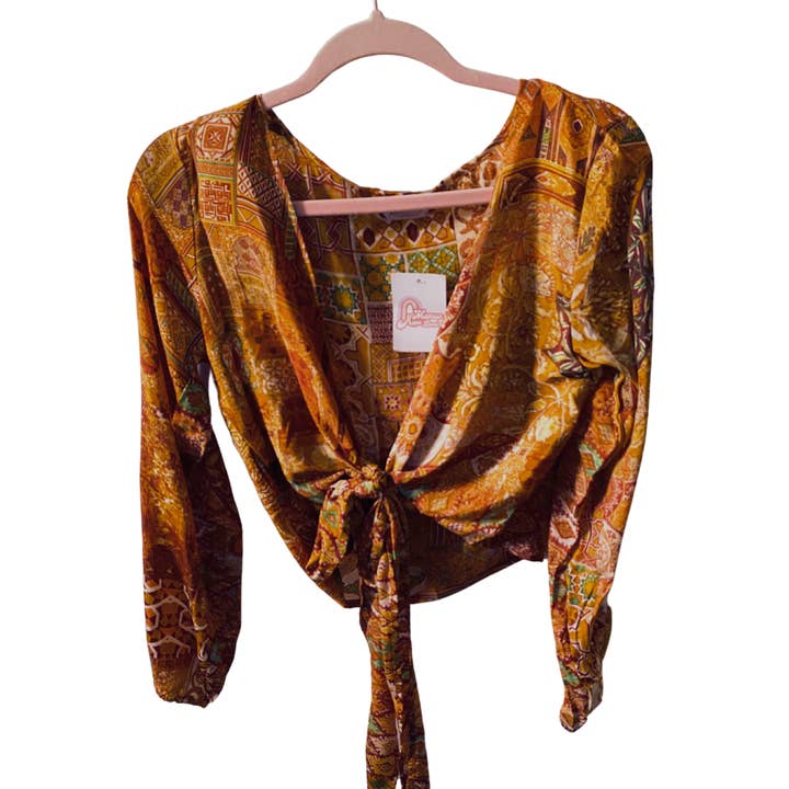 Demi Kimono 70% ÆGTE SOIE ORANGE* (Standard manche) for engroshandel hos Maman Hippie Brand