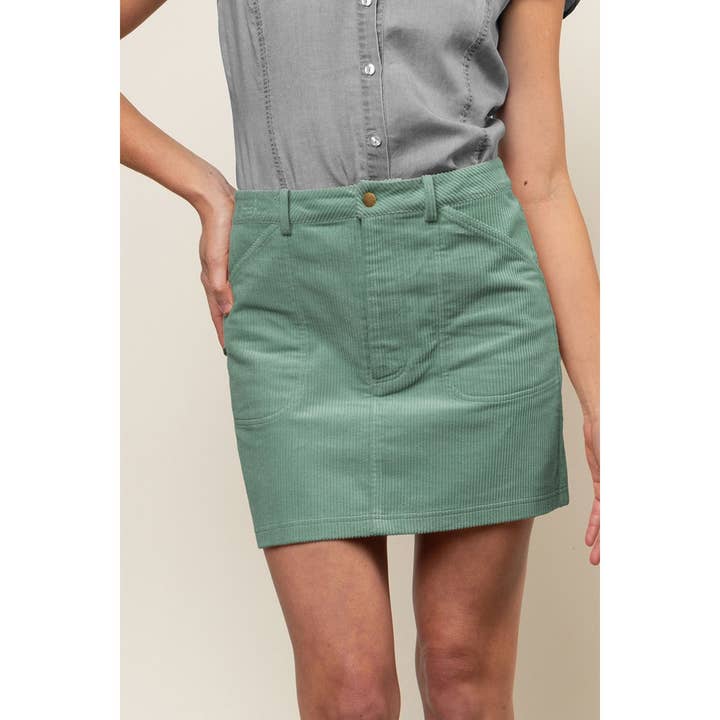 Naked Zebra - Wholesale Skirt - Women's - Corduroy Mini Skirt With Front Pockets3