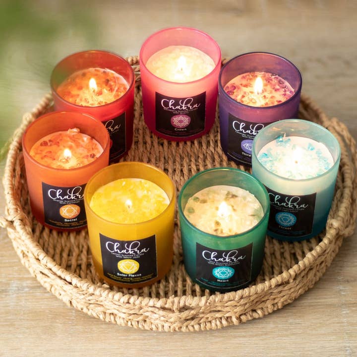 Pacific Trading - Wholesale Jar/Filled Candle - 15437 Third Eye Chakra Lavender Amethyst Candle C/16