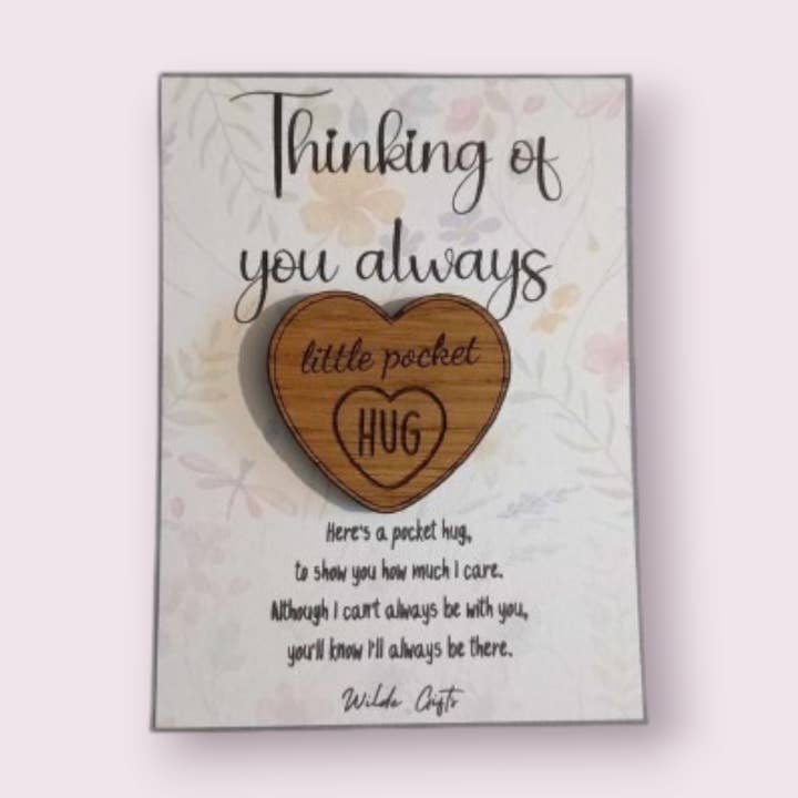 Thinking of you always pocket hug for wholesale by Wilde Gifts UK