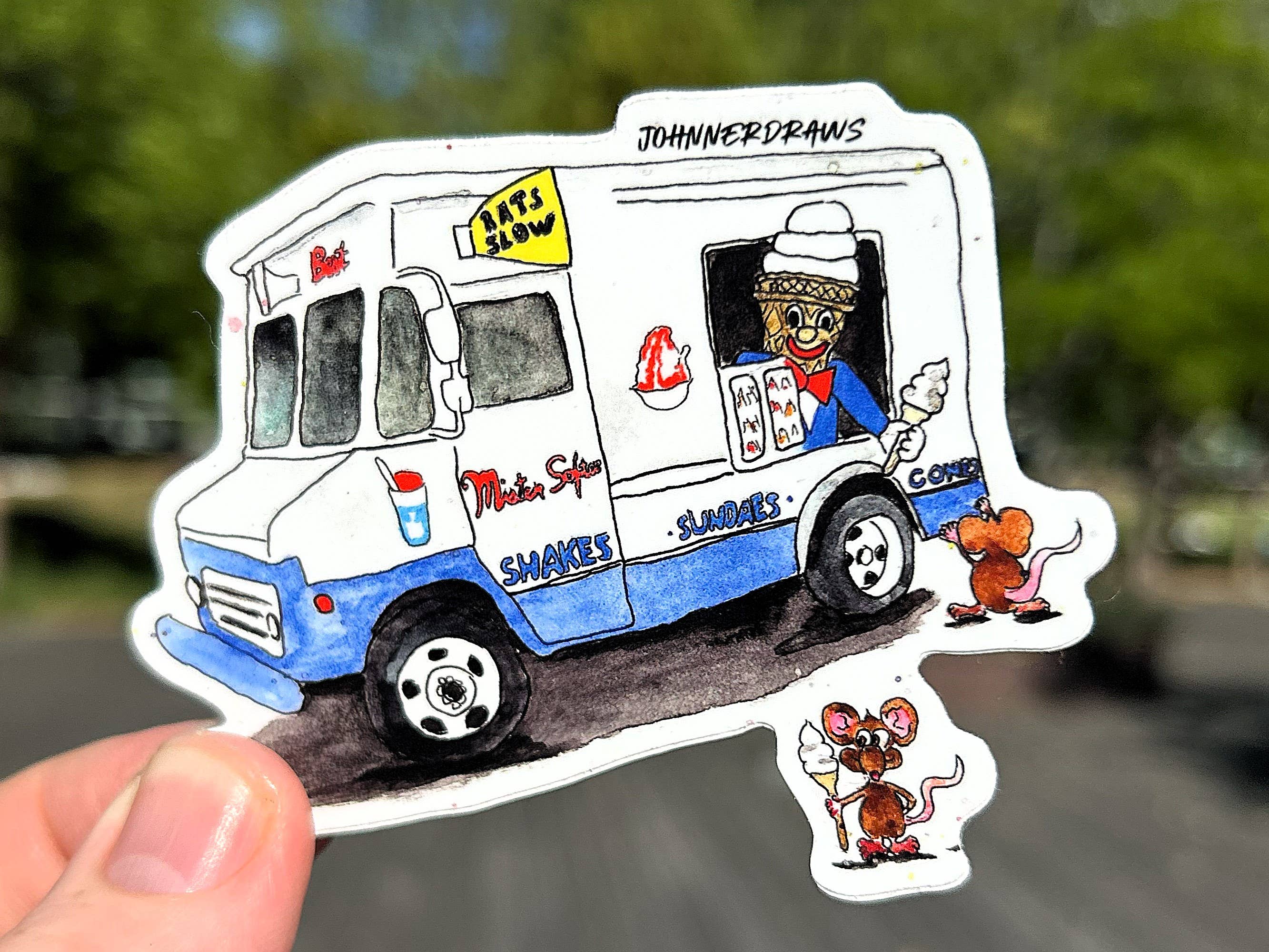 Johnnerdraws - Wholesale Sticker - Mister Softee-Die-Cut Vinyl Sticker-Hand Illustrated 1