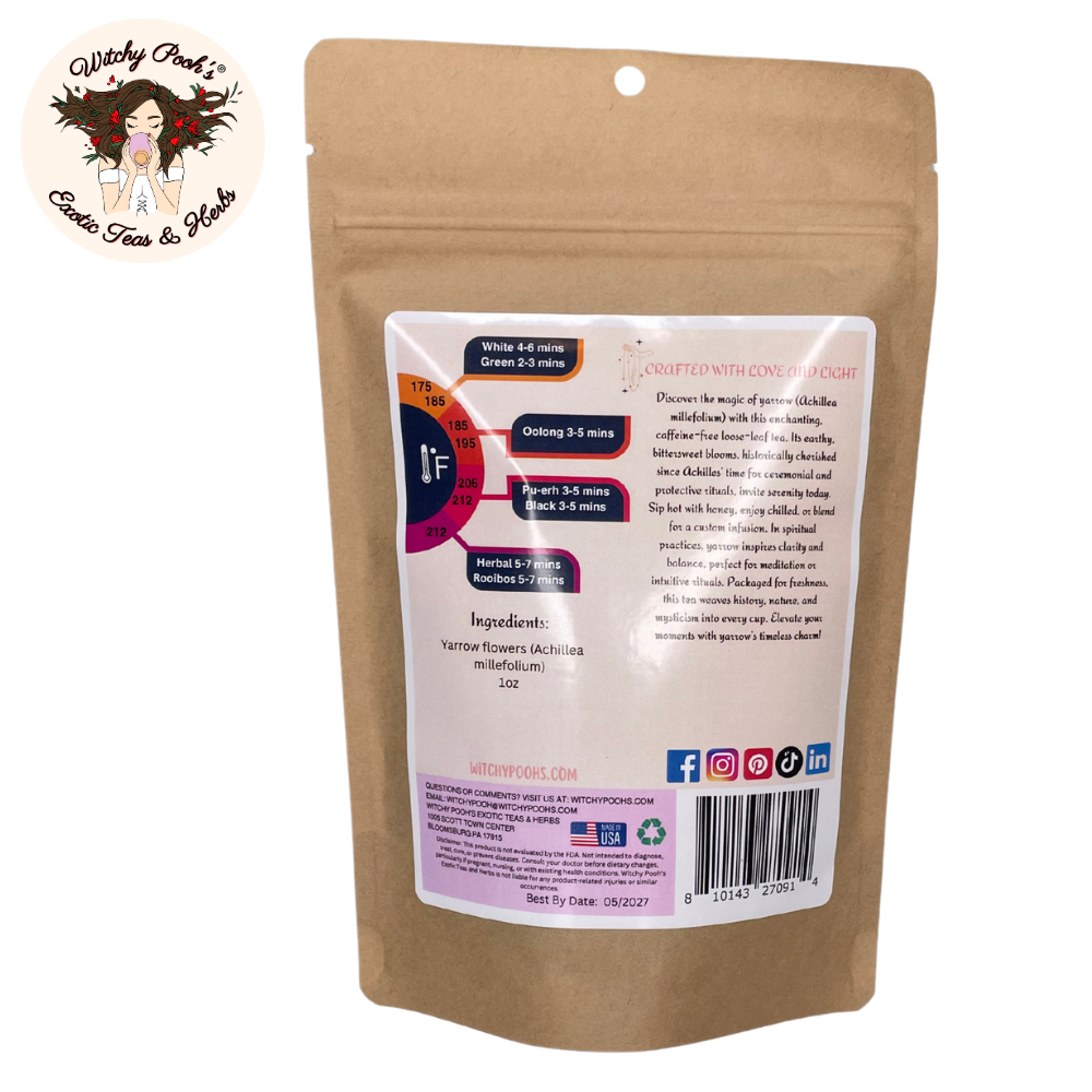 Witchy Pooh's Exotic Teas & Herbs – wholesale Loose tea – Witchy Pooh's Yarrow Tea - Whole Flowers, Caffeine Free1