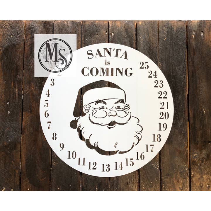 S0419 Santa kommer advent ur - 2 størrelser til rådighed for engroshandel hos Muddaritaville Studio